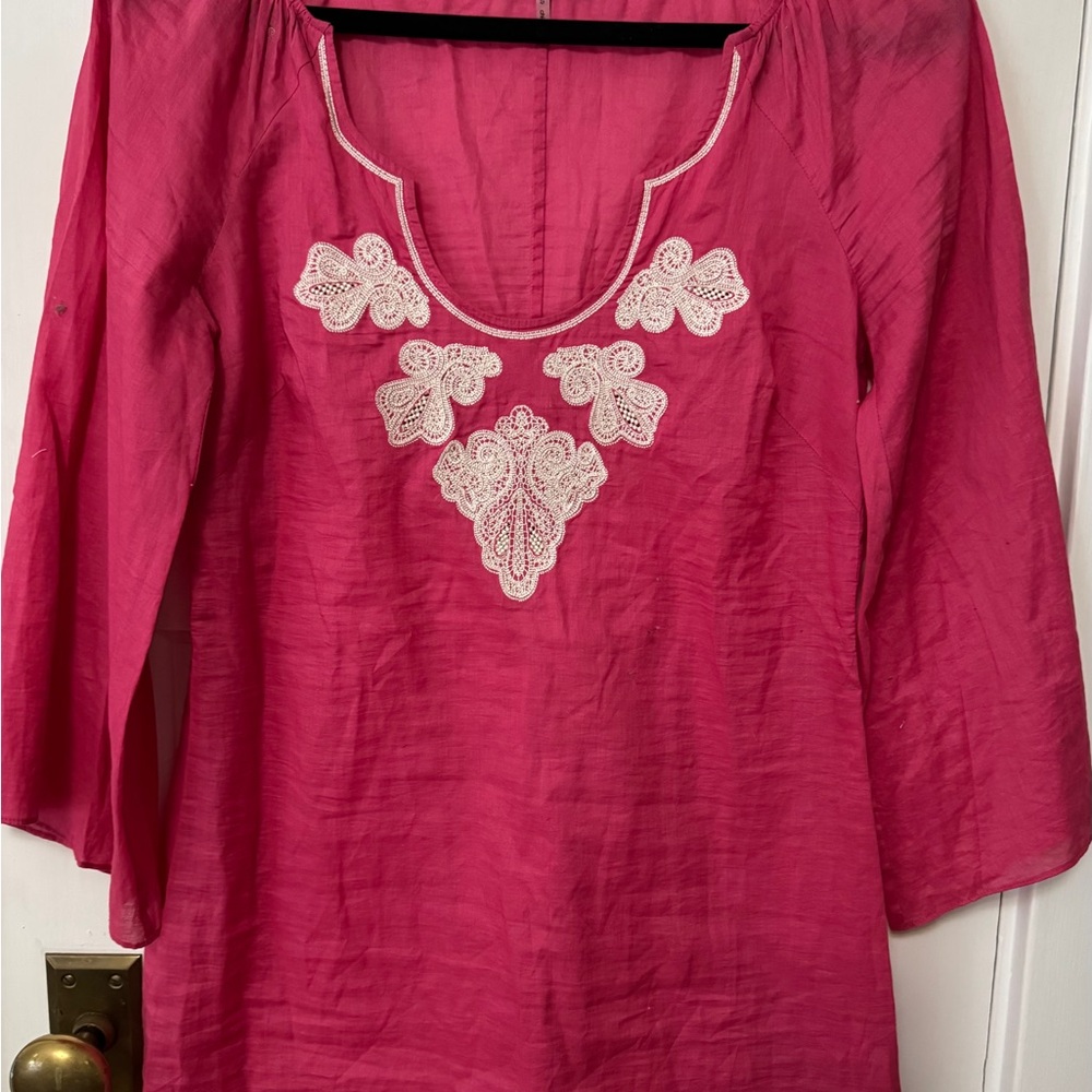 TRINA TURK Elegant Pink Embroidered Women's Top, Small